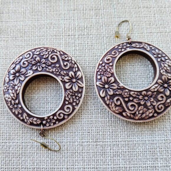 Jewelry - Women Earrings Hoop Ear Fashion Jewelry Engraved Loop Earrings